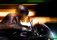 Samolepka flie 145 x 100, 34033042 - Motorbike at Night - Motocykl v noci