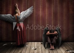 Fototapeta240 x 174  Two angels, man and woman, 240 x 174 cm