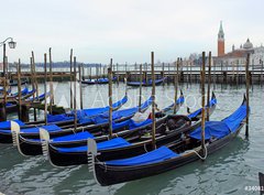 Fototapeta330 x 244  Italy, Venice gondola parking at sunset, 330 x 244 cm