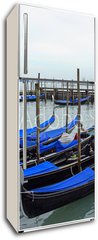 Samolepka na lednici fólie 80 x 200, 34081600 - Italy, Venice gondola parking at sunset - Itálie, benátské gondolové parkoviště při západu slunce