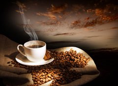 Fototapeta vliesov 100 x 73, 34083864 - Steaming cup of coffee