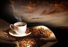 Fototapeta pltno 174 x 120, 34083864 - Steaming cup of coffee