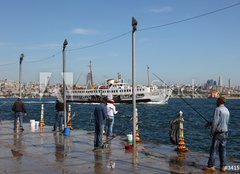 Fototapeta pltno 160 x 116, 34157096 - Fishermen in Istanbul, Turkey - Rybi v Istanbulu, Turecko