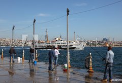 Fototapeta pltno 174 x 120, 34157096 - Fishermen in Istanbul, Turkey