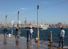 Samolepka flie 200 x 144, 34157096 - Fishermen in Istanbul, Turkey