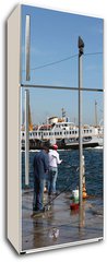Samolepka na lednici flie 80 x 200, 34157096 - Fishermen in Istanbul, Turkey - Rybi v Istanbulu, Turecko