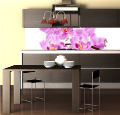 Fototapeta do kuchyn flie 260 x 60  red orchid, 260 x 60 cm