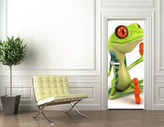 Samolepka na dvee flie 90 x 220  Grenouille zen, 90 x 220 cm