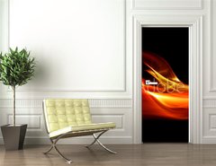 Samolepka na dvee flie 90 x 220  Flame abstract, 90 x 220 cm