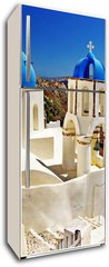 Samolepka na lednici flie 80 x 200  beautiful Santorini view of caldera with churches, 80 x 200 cm