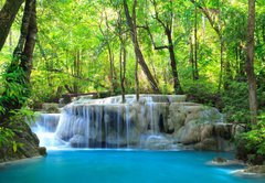 Samolepka flie 145 x 100, 34907824 - Erawan Waterfall, Kanchanaburi, Thailand - Vodopd Erawan, Kanchanaburi, Thajsko