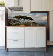 Fototapeta do kuchyn flie 180 x 60  Elephant family in front of Mt. Kilimanjaro, 180 x 60 cm