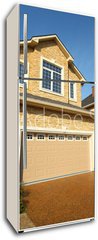 Samolepka na lednici flie 80 x 200, 34945489 - Two new two-storied beige stone and brick cottage with garage