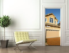 Samolepka na dvee flie 90 x 220, 34945489 - Two new two-storied beige stone and brick cottage with garage - Dva nov dva