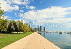 Fototapeta145 x 100  Lake Michigan lakeshore trail in Chicago, 145 x 100 cm