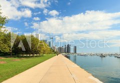 Fototapeta papr 184 x 128, 35123236 - Lake Michigan lakeshore trail in Chicago - Jezero Michigan jezern stezka v Chicagu