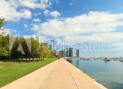Samolepka flie 200 x 144  Lake Michigan lakeshore trail in Chicago, 200 x 144 cm