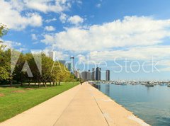 Samolepka flie 270 x 200  Lake Michigan lakeshore trail in Chicago, 270 x 200 cm