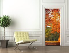 Samolepka na dvee flie 90 x 220, 35345488 - Autumn park in oil painting style