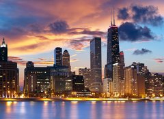 Samolepka flie 100 x 73  Chicago Skyline, 100 x 73 cm