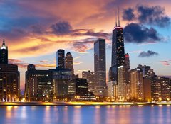 Samolepka flie 100 x 73, 35354022 - Chicago Skyline - Panorama Chicaga