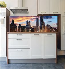 Fototapeta do kuchyn flie 180 x 60  Chicago Skyline, 180 x 60 cm