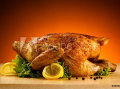 Fototapeta vliesov 270 x 200, 35393181 - Rosted chicken and vegetables