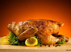 Fototapeta360 x 266  Rosted chicken and vegetables, 360 x 266 cm