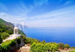 Fototapeta vliesov 145 x 100, 35407410 - es Galliner gazebo in Son Marroig over Majorca sea