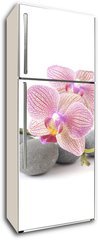 Samolepka na lednici flie 80 x 200  Still life with pink orchid with gray stones, 80 x 200 cm