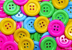 Fototapeta pltno 174 x 120, 35907159 - close - up of a pile of buttons of many colors