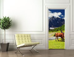 Samolepka na dvee flie 90 x 220, 35990495 - Mountain landscape - Horsk krajina