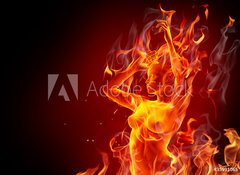 Samolepka flie 100 x 73  Dancing fire girl, 100 x 73 cm
