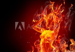 Samolepka flie 145 x 100  Dancing fire girl, 145 x 100 cm