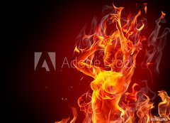 Samolepka flie 200 x 144  Dancing fire girl, 200 x 144 cm