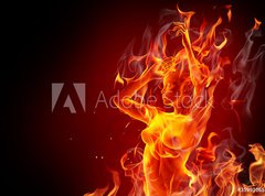 Samolepka flie 270 x 200  Dancing fire girl, 270 x 200 cm