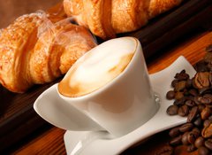 Fototapeta vliesov 100 x 73, 36105729 - Cappuccino e brioches - Cappuccino je brioches