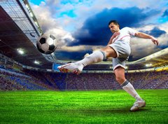 Fototapeta330 x 244  Football player on field of stadium, 330 x 244 cm