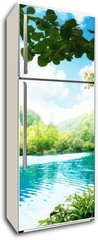 Samolepka na lednici flie 80 x 200, 36234695 - waterfall in deep forest
