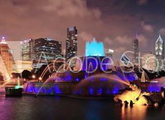 Fototapeta vliesov 100 x 73, 36357613 - Chicago night scene - Chicago non scn