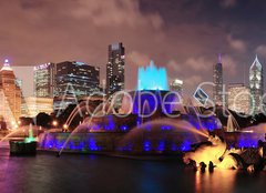 Fototapeta160 x 116  Chicago night scene, 160 x 116 cm