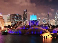 Fototapeta vliesov 270 x 200, 36357613 - Chicago night scene - Chicago non scn