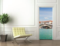Samolepka na dvee flie 90 x 220, 36409626 - Rialto Bridge over Grand canal in Venice