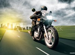 Fototapeta vliesov 270 x 200, 36497875 - Motorbike and City