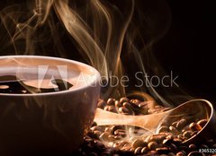 Fototapeta pltno 160 x 116, 36532069 - Coffee, smoke and roasred seeds