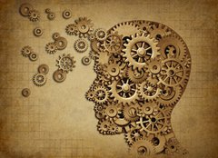 Fototapeta pltno 240 x 174, 36561662 - Human brain function grunge with gears - Grunge lidsk mozkov funkce s ozubenmi koly