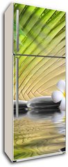 Samolepka na lednici flie 80 x 200  spa stones,bamboo with frangipani, 80 x 200 cm