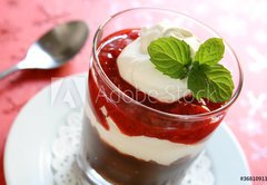 Fototapeta vliesov 145 x 100, 36810911 - Chocolate Pudding Parfait - okoldov pudink Parfait