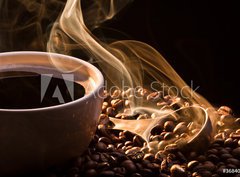 Fototapeta papír 360 x 266, 36840750 - Coffee, smoke and seeds - Káva, kouř a semena