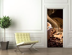 Samolepka na dvee flie 90 x 220, 36840750 - Coffee, smoke and seeds